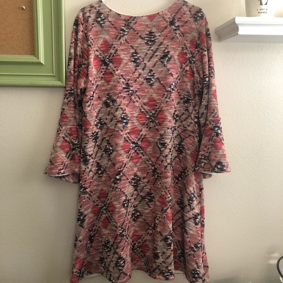 Anthro Maeve Pink Erina Bell Sleeve Dress - Picture 6 of 9